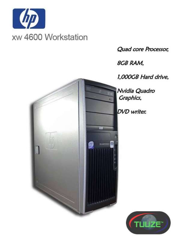 8GB RAM HP xw4600 QUAD CORE Refurbished Computer