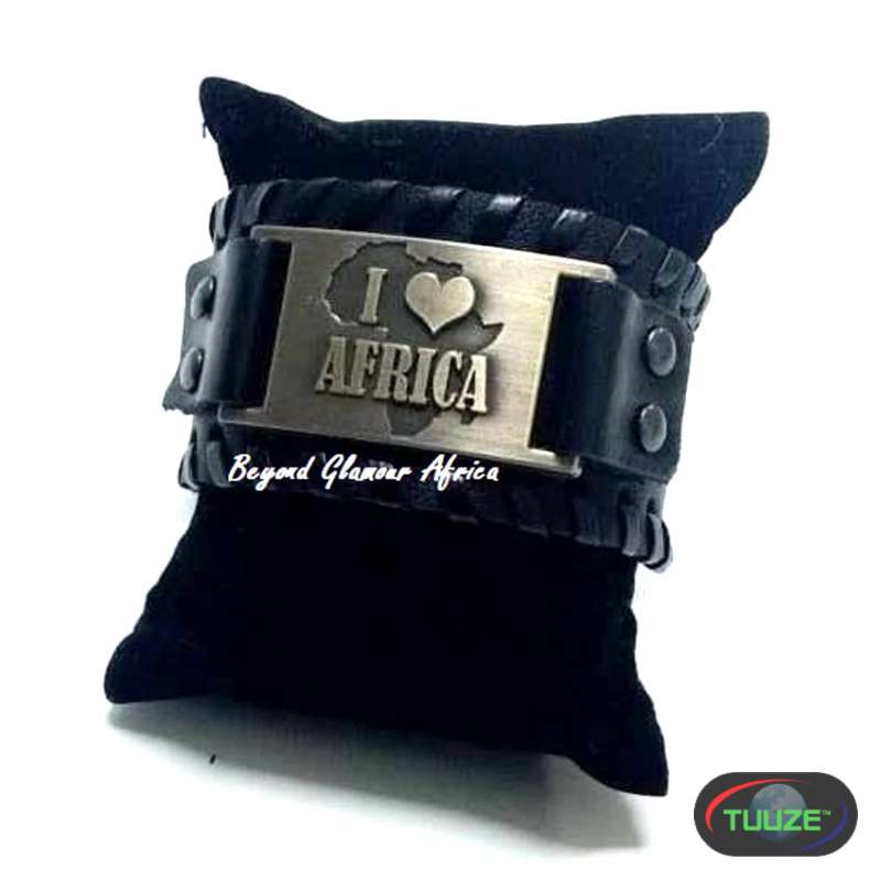 Black Leather Africa Bracelet