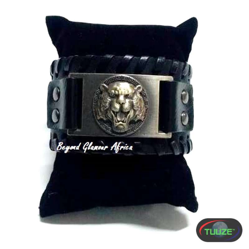 Black Leather animal bracelet