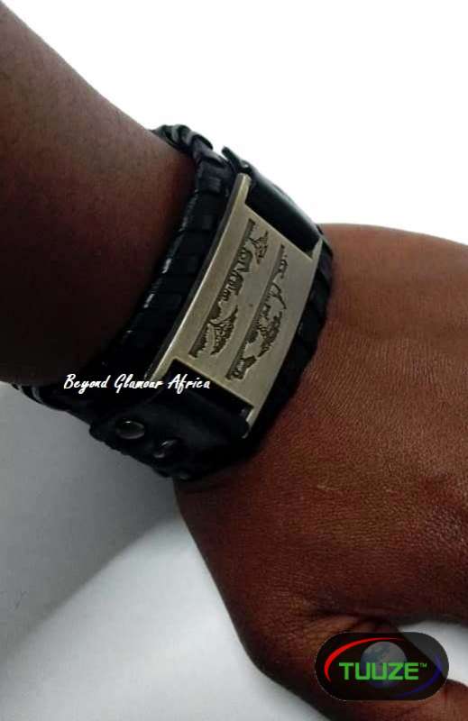 Black Leather game park engraved bracelet