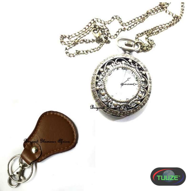 Bronze clear glass pocket watch combo
