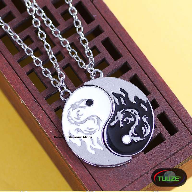 Tai chi Dragon Silver Necklace