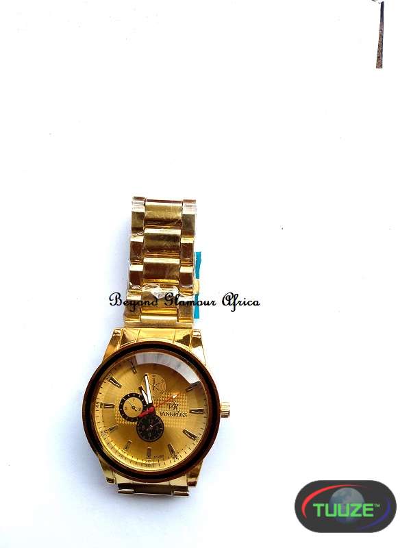 Unisex-gold-plated-chronograph-watch