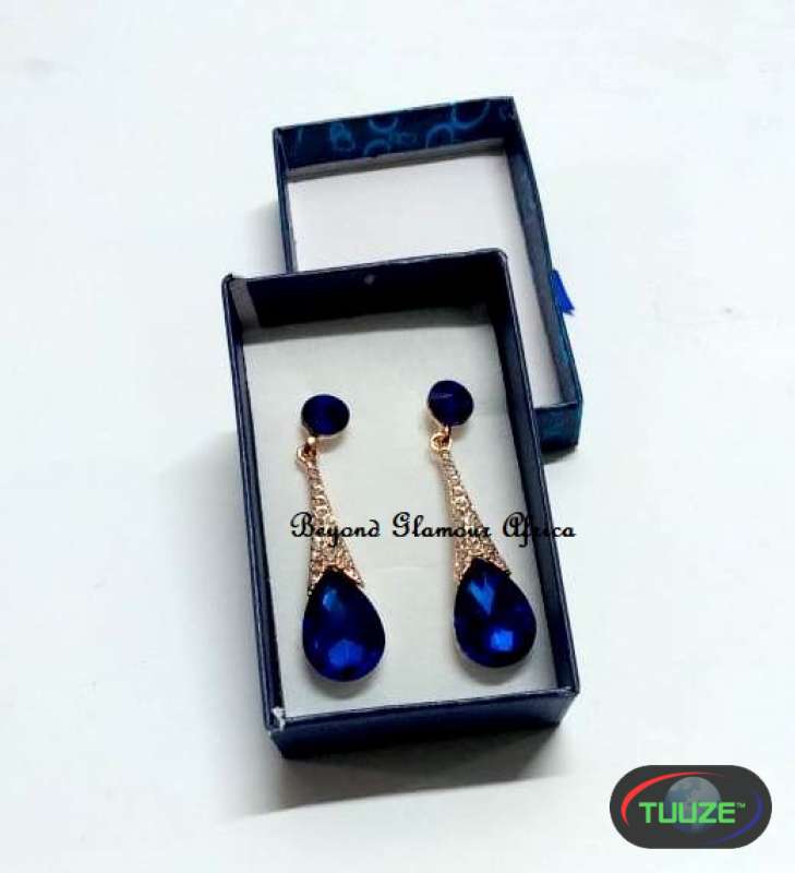 Womens Blue crystal drop earrings