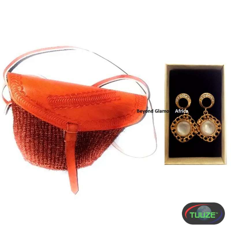 Womens Brown Sisal Kiondo earrings