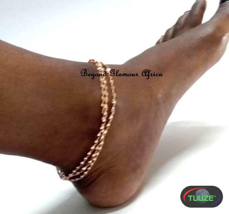 Womens Multilayered Golden Anklet