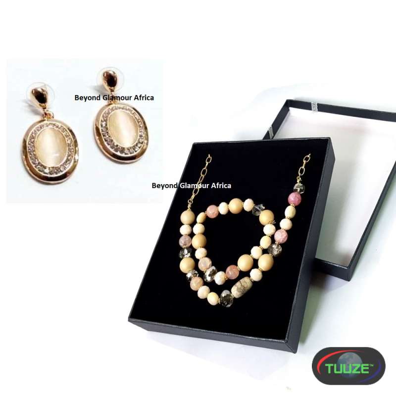 Womens Peach jewelry set