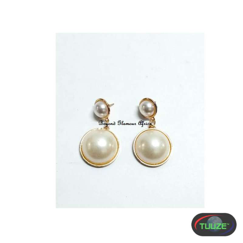 Womens Round Crystal Golden earrings