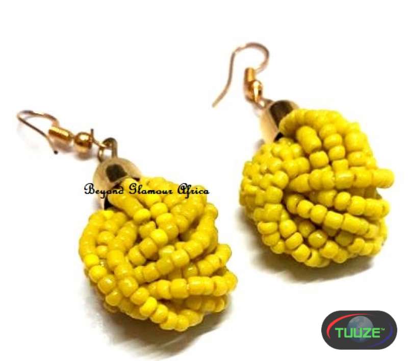 Womens Yellow Beaded earrings